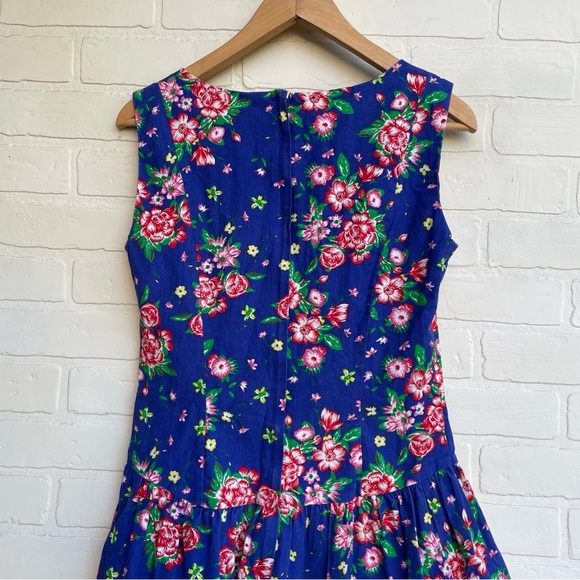 Vintage 90’s Blue Floral Mini Dress - Picture 5 of 7